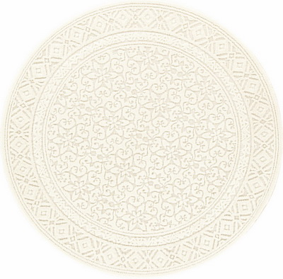Bílý kusový koberec Metro 80180/121 kruh