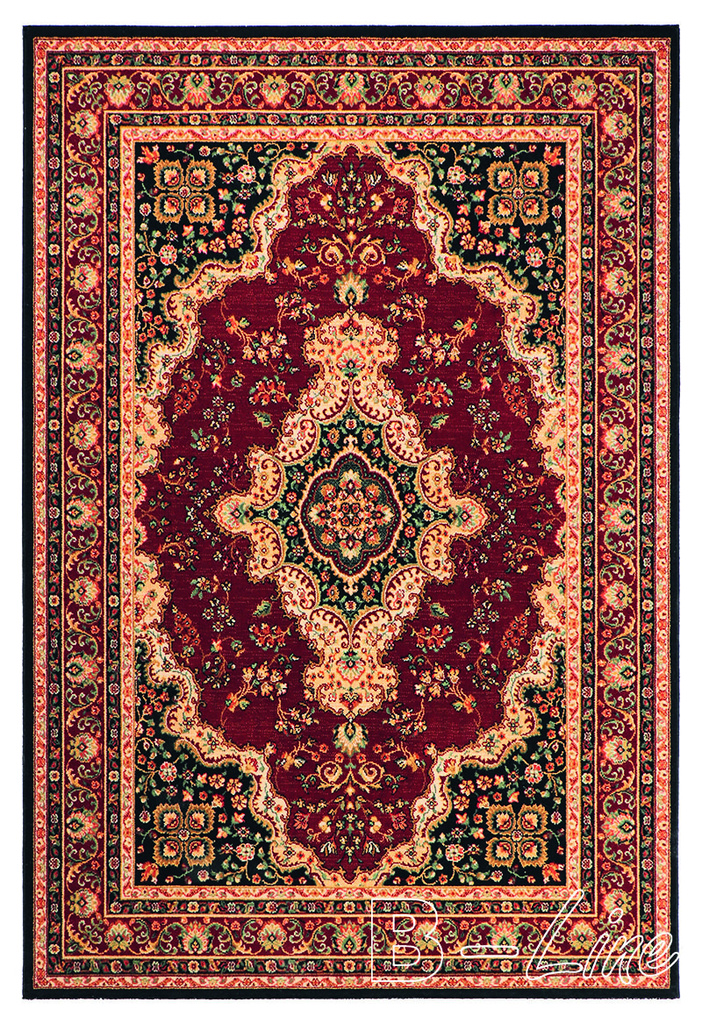 Červený kusový koberec Prague 30IB2B