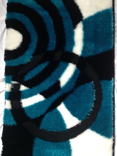 Modrý kusový koberec Shaggy Loop P055-A