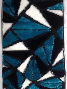 Modrý kusový koberec Shaggy Loop P073-A