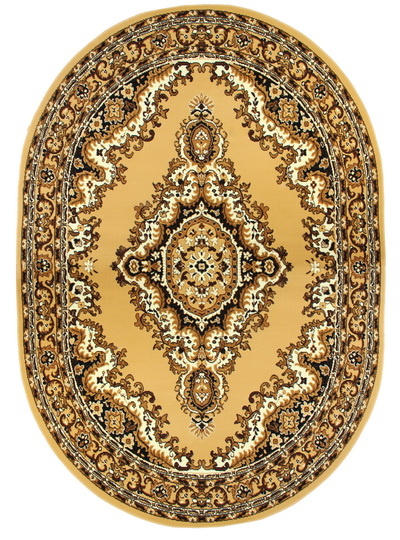 Béžový kusový koberec TEHERAN 102 -ovál